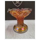 Imperial marigold carnival glass pedestal