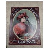 Vtg Coca-Cola Victorian-style metal sign