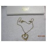 Gold tone Heart Necklace New | 18