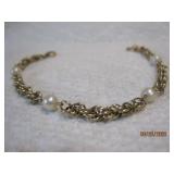 12k GF Pearl & twisted Rope Bracelet | 7