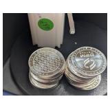 (20) 1 oz Fine Silver .999 Rounds Roll