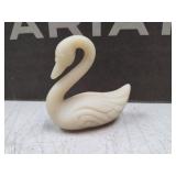 vintage Fenton satin glass swan figurine.