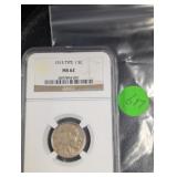 Buffalo Nickel 1913 T1 MS62 NGC