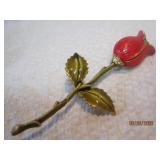 Enamel Rose & Rhinestones Pin | 3