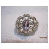 Sterling Purple Gem Lace Ring | 7.5