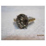 Sterling Oval Smoke Grey Ring | 6.5