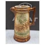 1920's McCoy Brush Ware stoneware pitcher from
