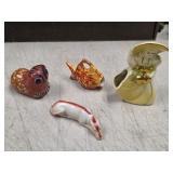 vintage mid-century pottery figurines and