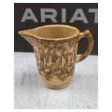 Antique Brown Spongeware Yellow Ware Molded