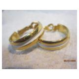 Napier Gold tone w/ White enamel Earring | .75