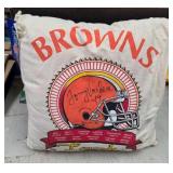 Vtg signed nfl browns pillow