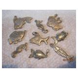 Lot 9 Fish-Seahorse Charms |