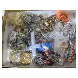 Lot Mix Items Bracelets, Cross, Pins |