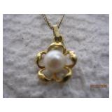 14K GF Pearl Pendant Necklace | 18