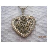 Sterling I love you heart Necklace | 18