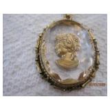 Gold Color Cameo Necklace | 24