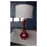 red glass lamp