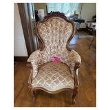 Vintage Kimball Victorian tufted velvet mahogany