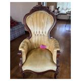 Vintage Kimball Victorian tufted velvet mahogany