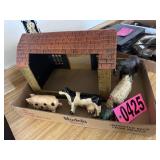 Farm toys, barn and animals