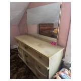 Vintage blonde finished dresser with attached