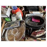 (2) Flats: Roasting pans, baeware, clothes iron