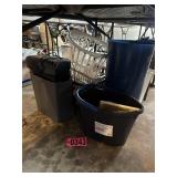 Lg. lot of laundry baskets, waste baskets, and