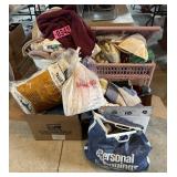 Lg. lot of linens, towels, craft fabrics, etc.