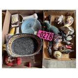 (2) Flats: ceramic decorative ducks and pitchers,