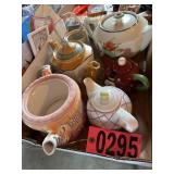 Flat of assorted pottery pitchers