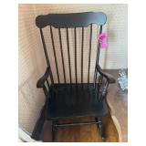Vintage blsck wooden rocking chair