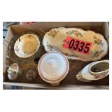 Flat with ceramic handpainted serving platter,