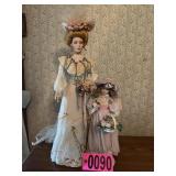 Victorian/Edwardian Mother & Daughter porcelain