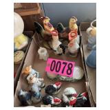 Flat of porcelain salt/peppers and country