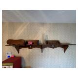 Asst. wooden decorative wall shelves and glass