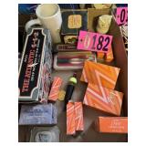 Flat of vintage Avon collectibles