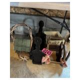 Lot of wood baskets and magazine racks