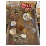 Flat of decorative glassware