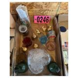 Flat of glassware, bells, cruets