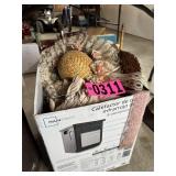 Box of vintage doll clothes and hats