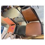 (8) Assorted metal and leather kitchen chairs