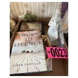 Flat of musical gift box, book, basket, and