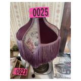 Vintage Victorian style fringe parlor lamp