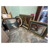 (4) Ornate framed vintage prints