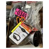 Flat of Sunbeam dog collar, scissors, glassware,