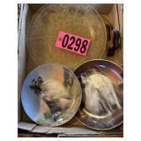 Flat of (2) Shetland dog plates and serving