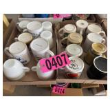 (2) Flats: Assorted coffee mugs