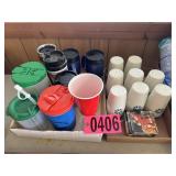(2) Flats: Assorted plastic drinkware