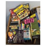 Flat of travel size games, crayons, etc.