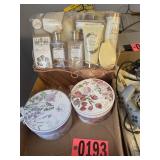 Flat of womens bath set new in package and wooden